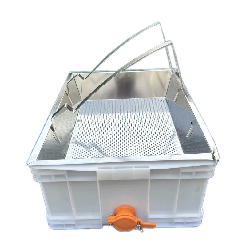 Beekeeping Tools Stainless Steel Multifunctional Honey Cutting 4-Piece Set Honey Drip Tray Storage Tray Honey Drip Bucket Honey Drip Mouth Beekeeping Tools