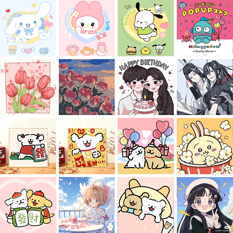 20*20 diamond painting children's handmade diy production new crayon small new cartoon animation diamond painting wholesale