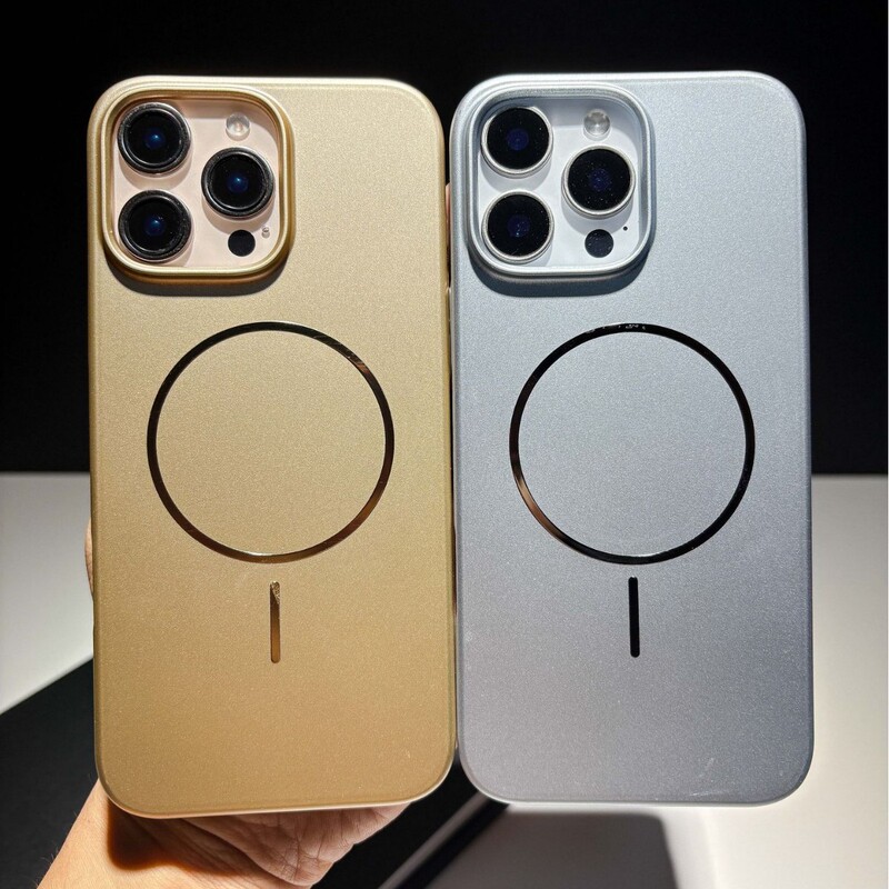 苹果16promax手机壳磁吸超薄iPhone17纯色磨砂细圈14大孔15保护壳|undefined