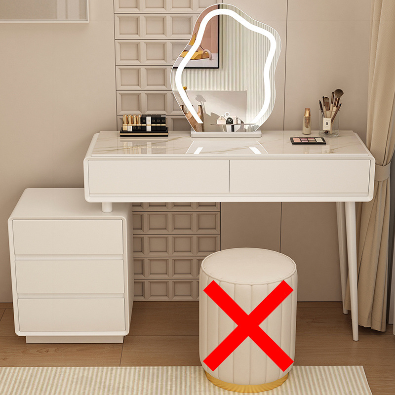 Madera maciza tablero de roca mesa de tocador de estilo de viento silencioso mesa de maquillaje de estilo de viento crema gabinete de almacenamiento mesas de cabecera de cama pequeñas mesas de maquillaje en una