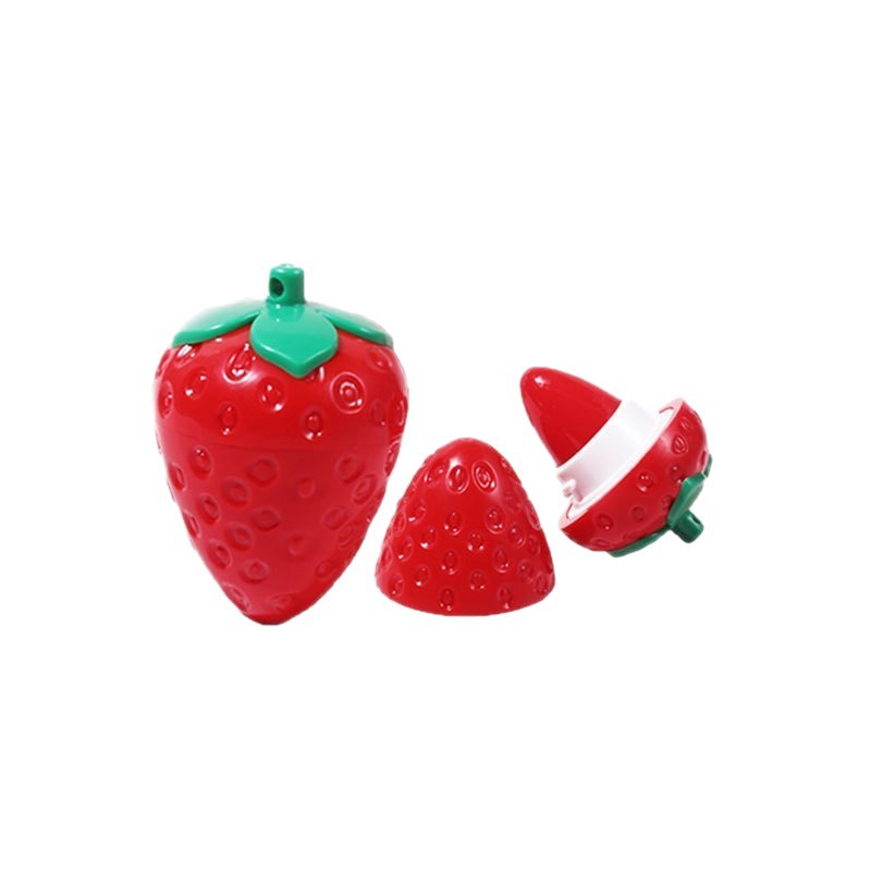 Transfronterizo lindo fresa humectante lipstick lubricante lubricante OEM personalizado forma de fruta lipstick personalizado al por mayor
