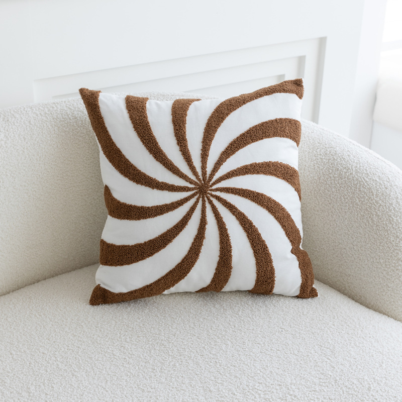 Crema de alto nivel retro viento nudo abrazo funda de almohada sofá cama cama marrón almohada de cintura cojín núcleo ventana flotante