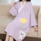 Spring and Summer Double-layer Cotton Yarn Pajamas Women's Korean-style Sweet Long-sleeved Slant Shirt Lazy Style Loose Pajamas Outer Wear Home Clothes