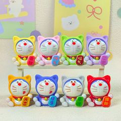 实色招财铃铛猫 diy饰品树脂配件钥匙扣潮玩批发创意萌粒卡通盲袋
