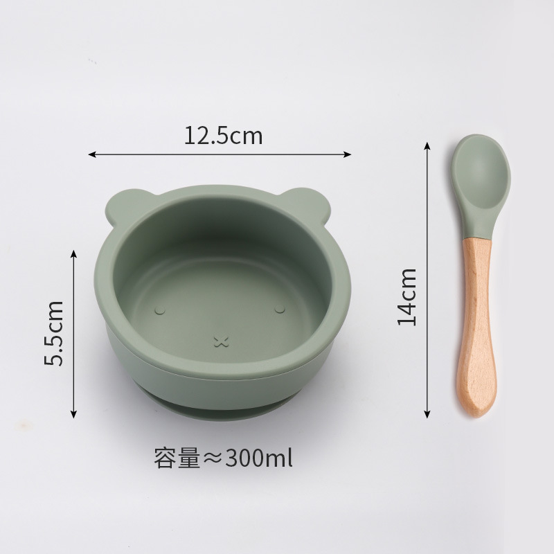 곰그릇/나무손잡이숟가락 [올리브그린]