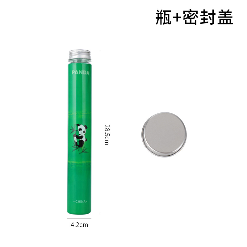 Celebridad en línea Panda sosteniendo la taza de bambú desechable de plástico delgado para mascotas taza de té de leche para llevar 400ml taza de bebida de jugo