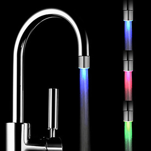 Led color changing faucet temperature control three-color faucet colorful color changing light emitting copper imitation SDF-C6 faucet factory