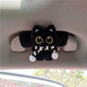 Cute cartoon kitten car door handle cover, interior handle protector, roof grab handle cover, car decoration
