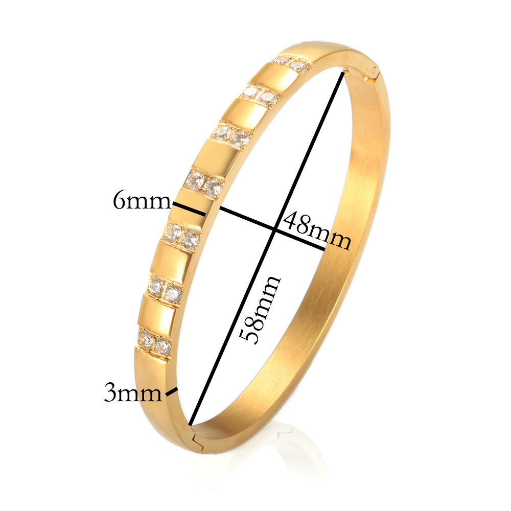 1 Piece Quantity Elegant Solid Color Titanium Steel Bangle In Bulk