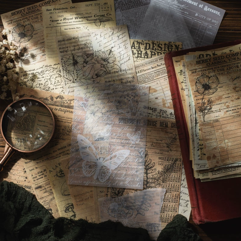 Красивый день материала бумажных растений заметок серия двухматериальный коллаж растений ручной учёт украшение 6 моделей