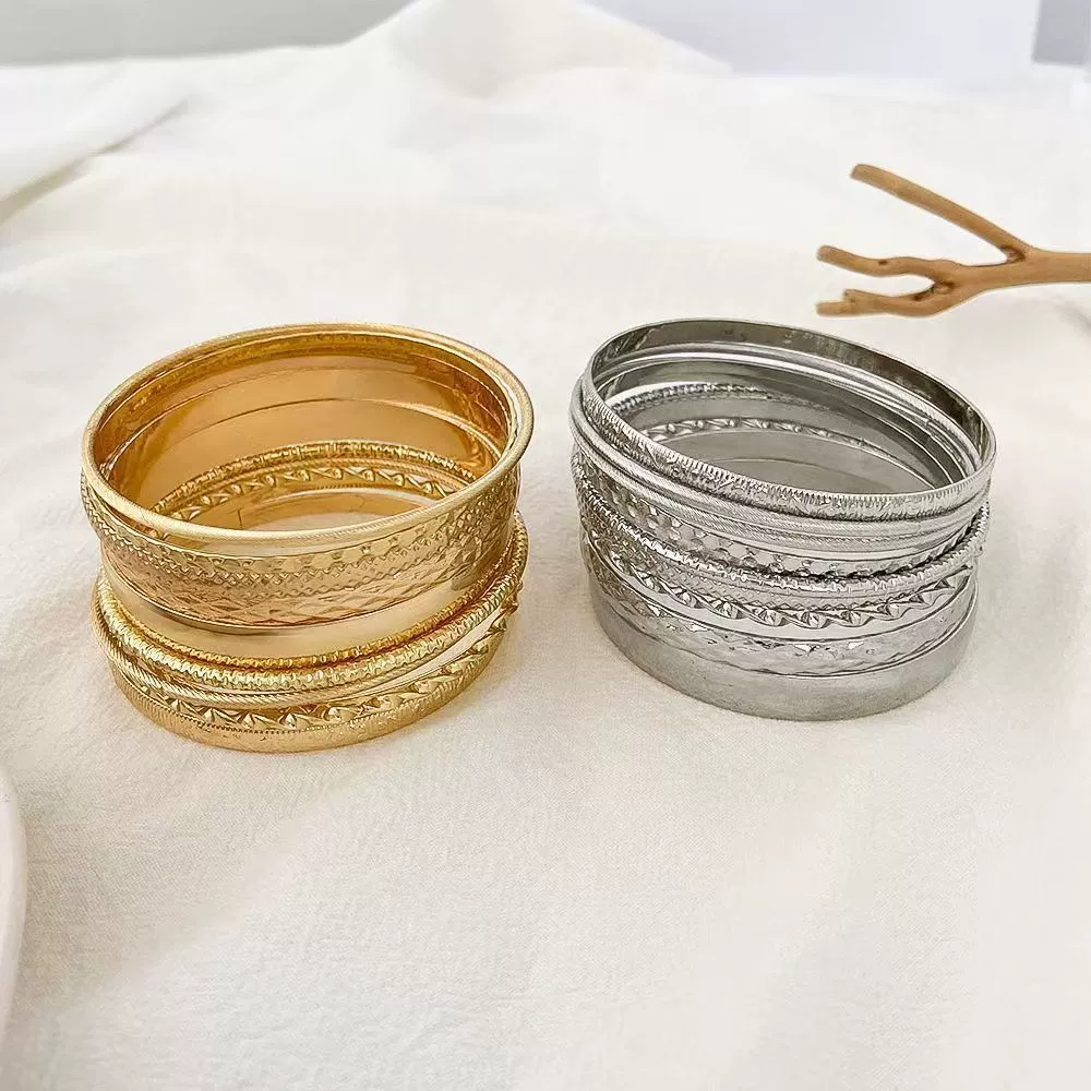 Новый нишевый дизайн, многослойные металлические браслеты, сочетающиеся друг с другом, для женщин, этнические аксессуары в западном стиле, темпераментные ручные украшения, оптовая продажа