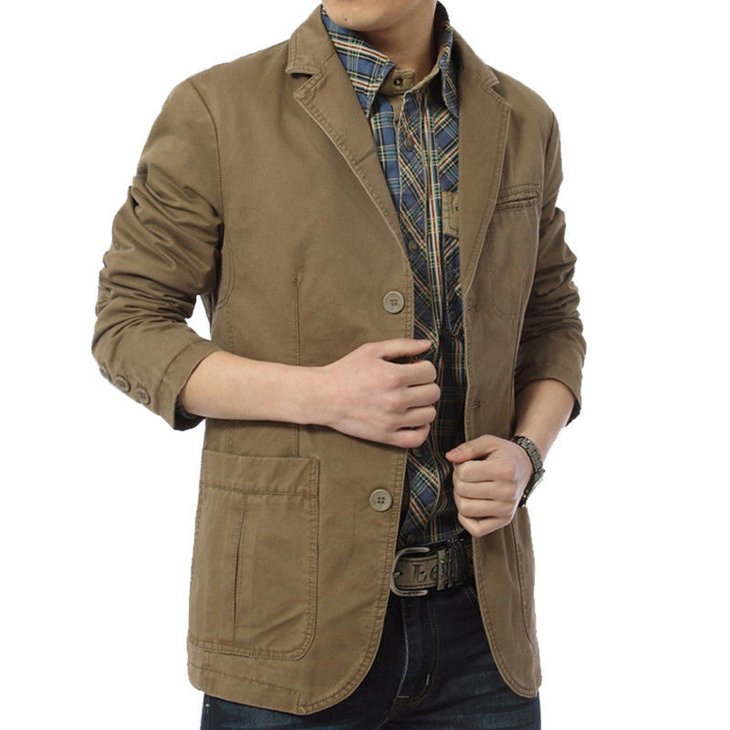2023 fábrica directa de los hombres Chaqueta de algodón verde de mediana edad de gran tamaño traje pequeño traje chaqueta 817 nuevo traje casual