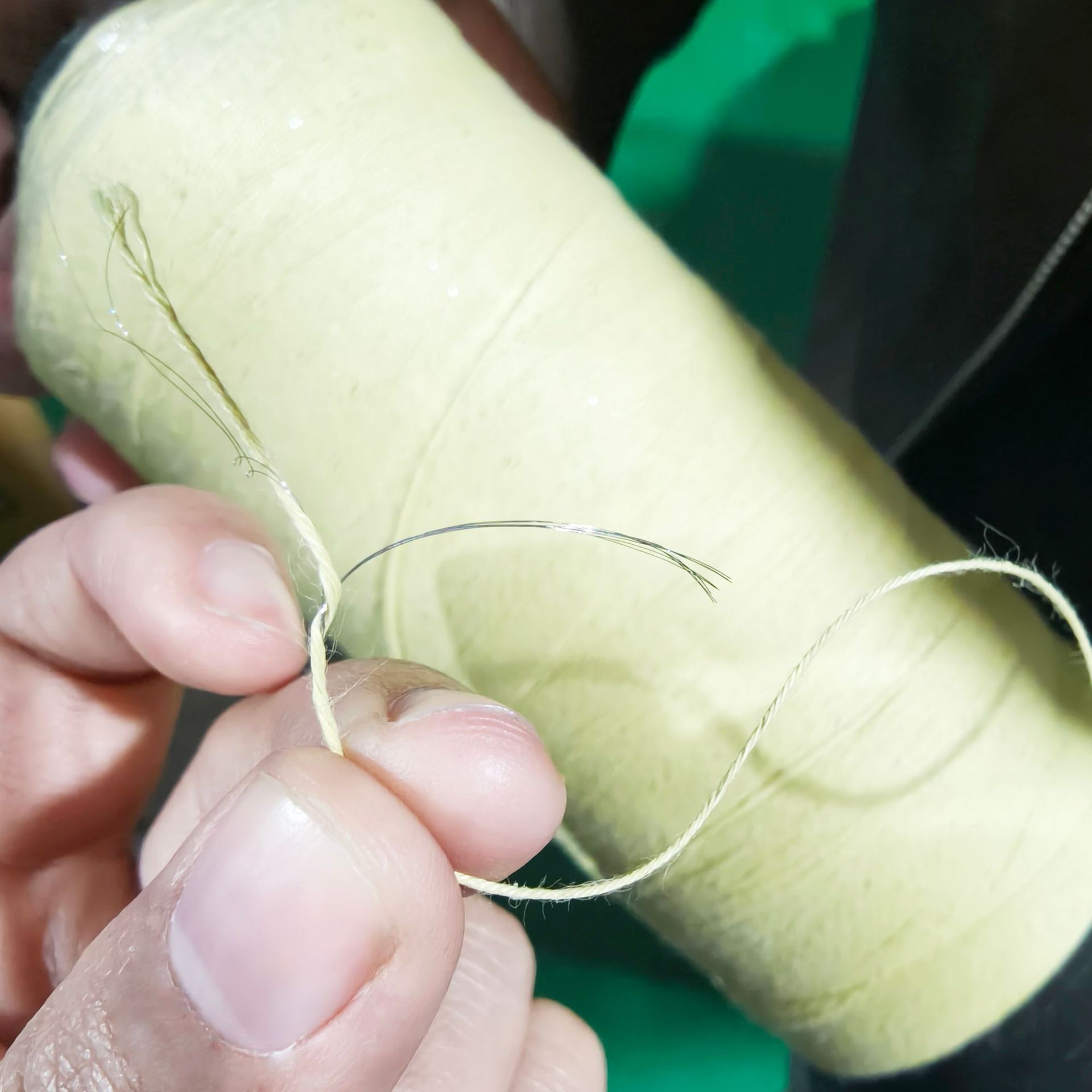 芳纶短纤包钢丝线