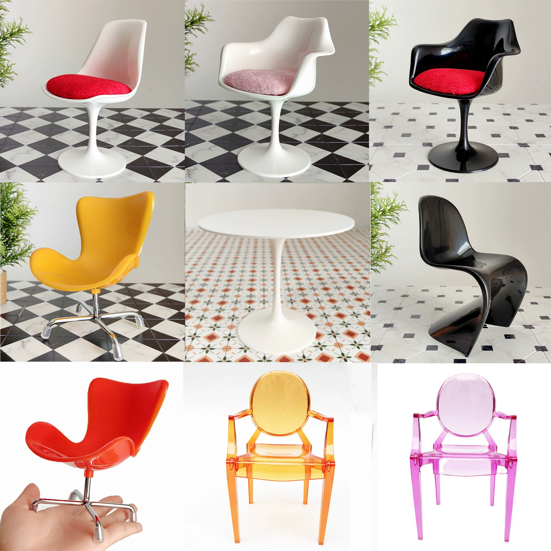 6-точечная модель компьютерного стула для кукольного домика BJD, модный стул для отдыха, миниатюрный пластиковый стул солдата, реквизит для съемки сцены