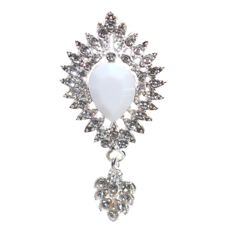 Nueva gota de agua colgante accesorios la joyería aleación puntiaguda gema inferior rhinestone plana material Decoración Ropa al por mayor