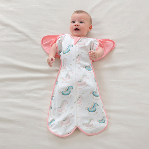 Cotton baby anti-fright sleeping bag baby newborn surrender swaddle anti-fright artifact spring, autumn and winter swaddling quilt