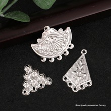 民族风服装头饰吊坠材料DIY复古扇形配件手工新娘头冠金属连接片