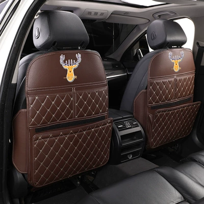Chair back anti-kick pad, Children's Rear Seat Car Anti-Wear - brown-color-a-deer-is-safe