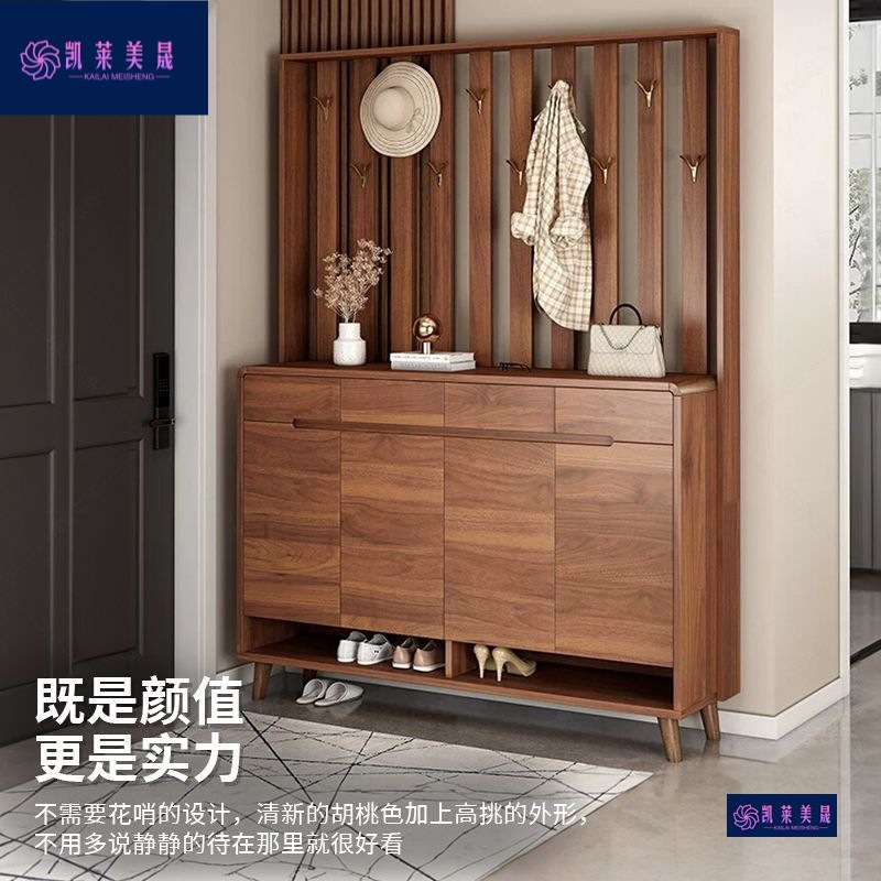 Kk New Modern Simple Shoe Cabinet with Clothes Hanger Door Shoe Cabinet Living Room Partition Foyer Entrance Cabinet Home Coat Rack