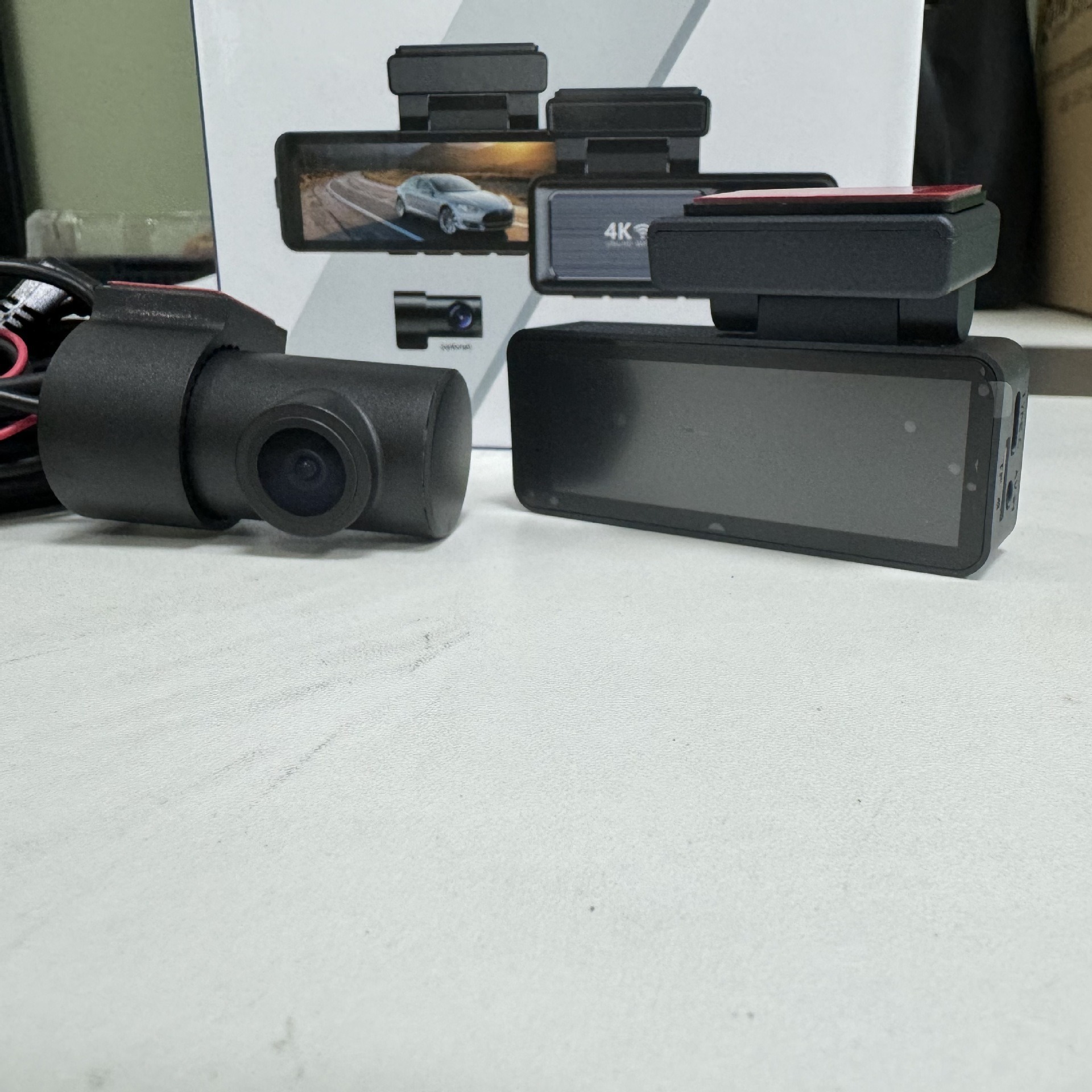 Cross-Border Hot-Selling 4K Dash Cam with Dual Front and Rear Recording, 3.2inch Wifi Mobile Phone Connectivity, and Gps Car Recorder