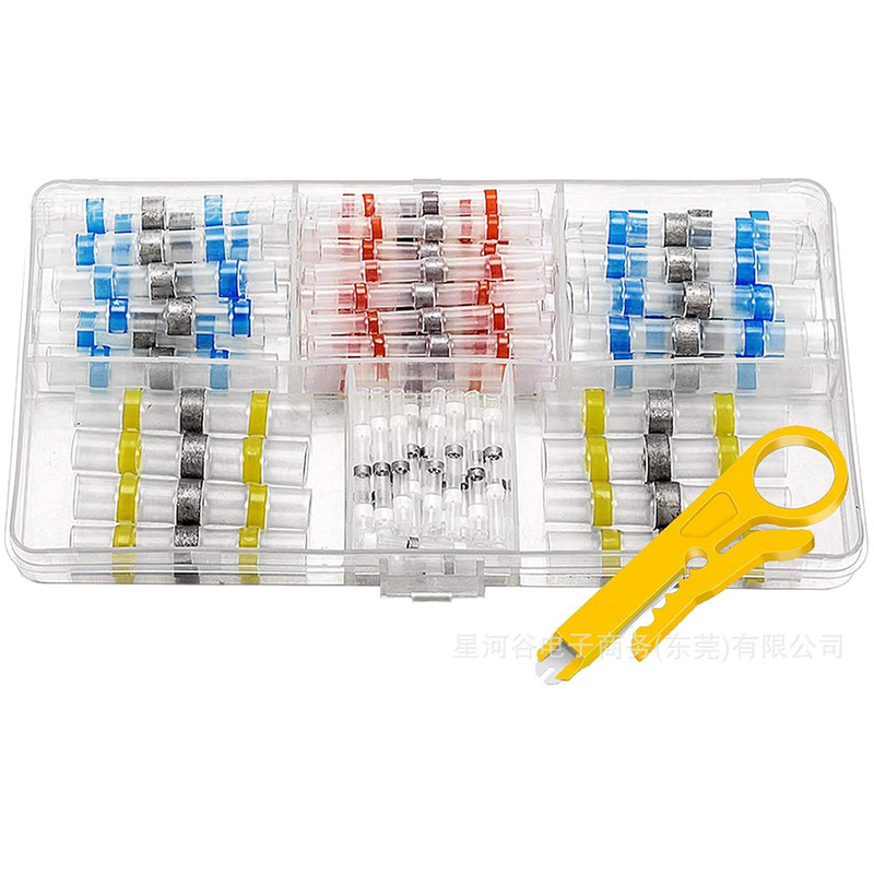 65PCS boxed welded sealed wire connector speaker electrical car wire heat shrinkable middle terminal kit