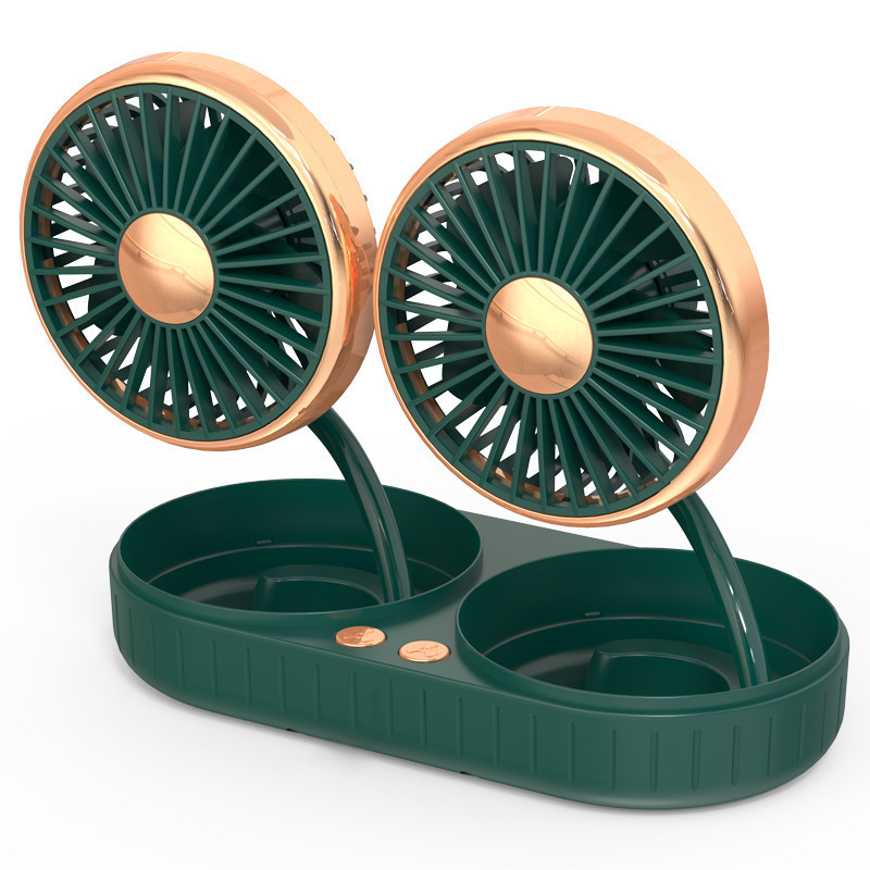 양방향 팬 짙은 녹색 금색