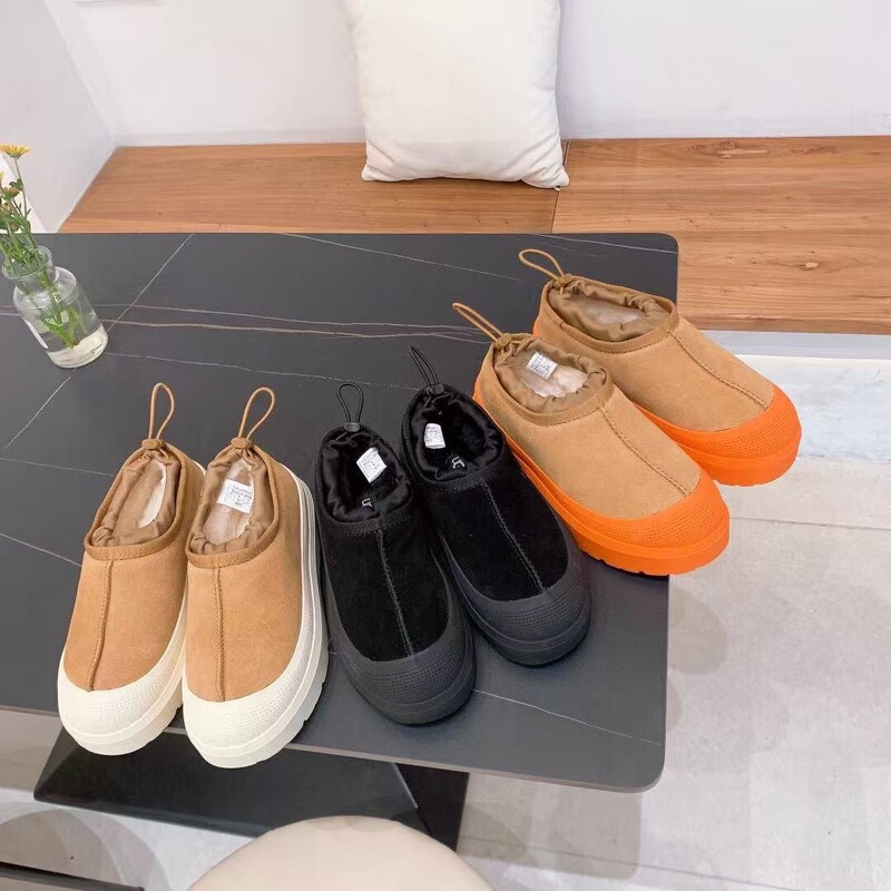 New Style Cowhide Wool Snow Boots with Velvet and Thickened Tasman Warm Women's Casual Slip-On Cotton Shoes Foreign Trade Cross-Border