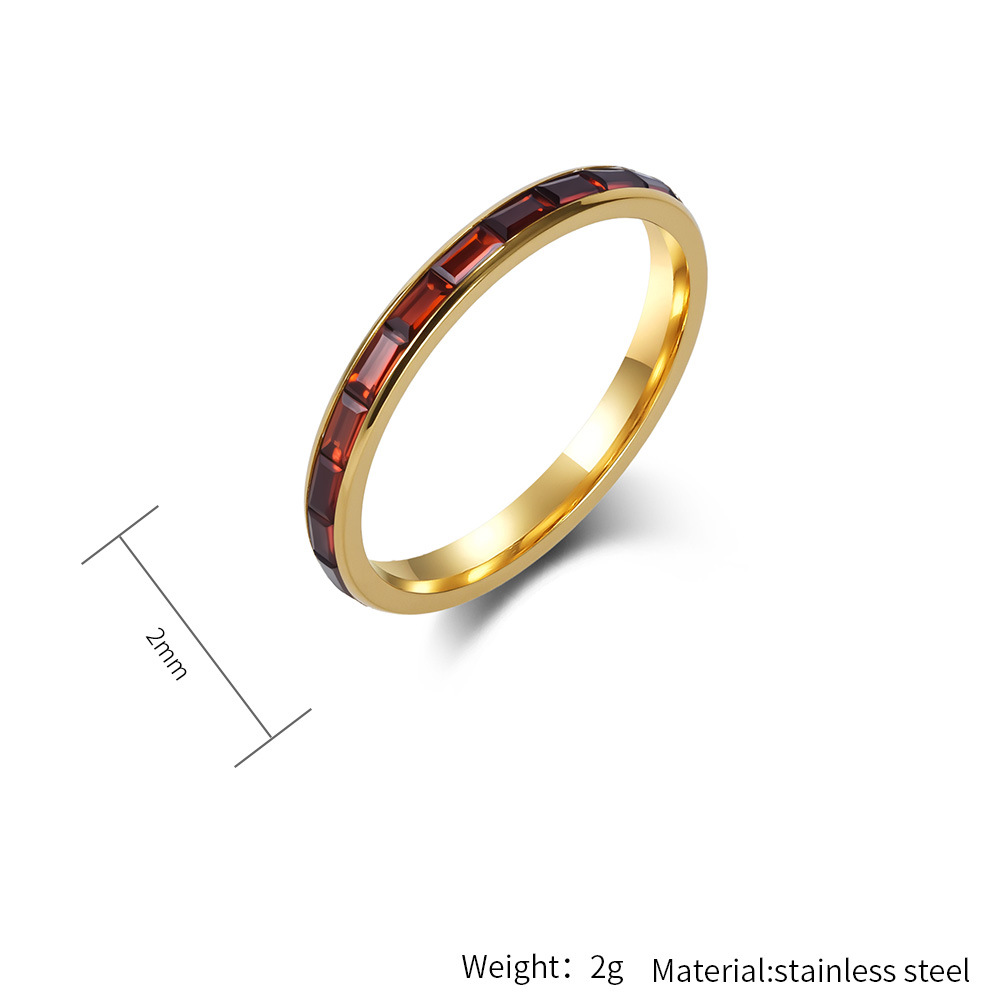 Minimalist Diamond Ring For Women Titanium Steel Elegant Accessory_voghion.com