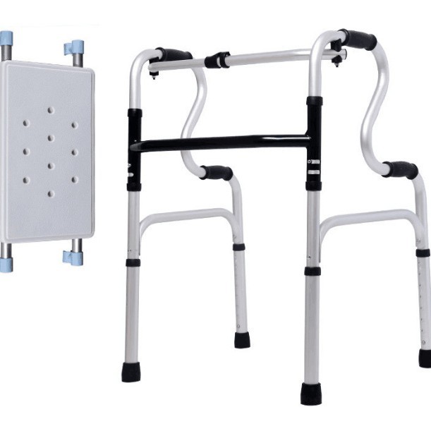 Fábrica al por mayor ruedas Walker de acero inoxidable Carro de rehabilitación Walker con asiento Walker plegable