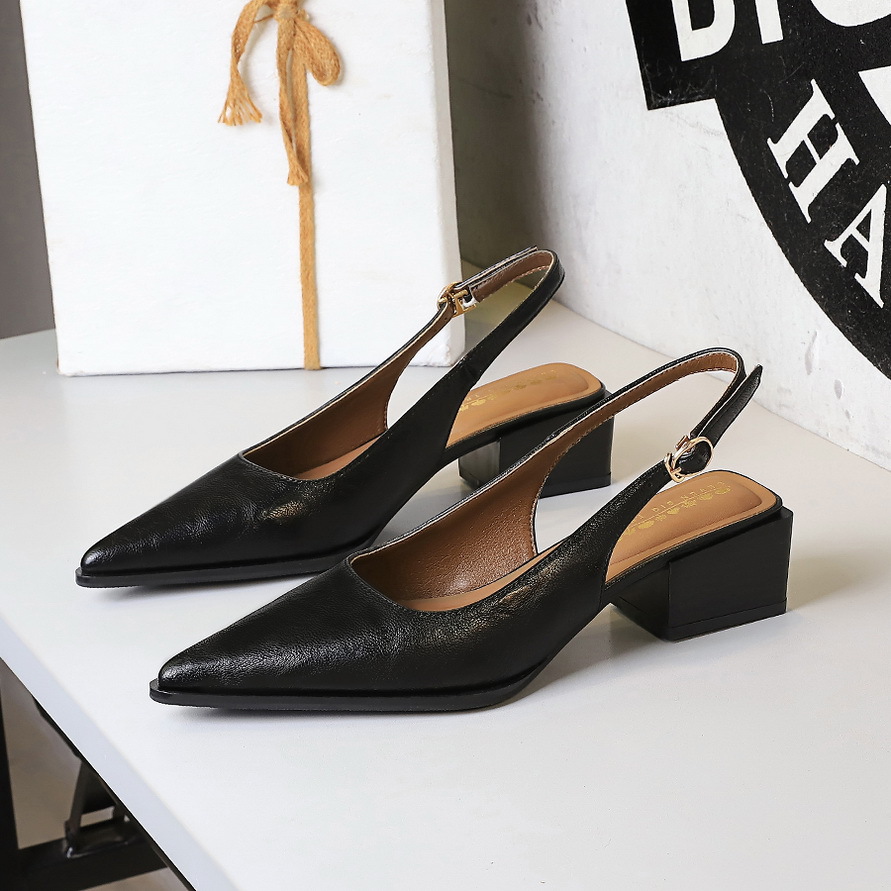Pointed Toe Women's Stiletto Pumps High Heel Backless Shoes_voghion.com