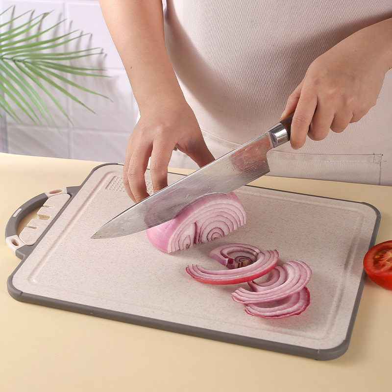 Amazon 304 tabla de cortar de acero inoxidable descongelación acelerada PP tabla de cortar molinillo de ajo utensilios de cocina domésticos tabla de cortar de mano