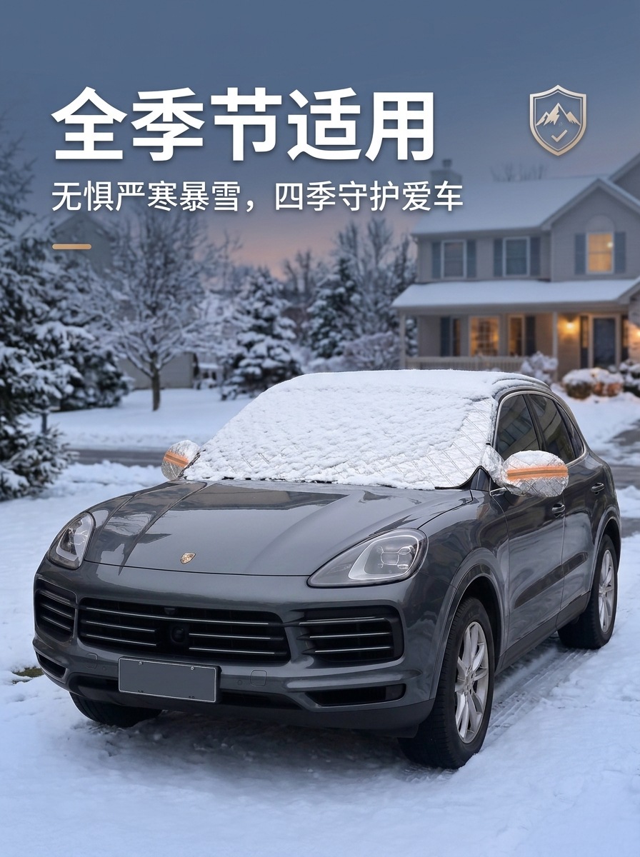 Car snow cover, front windshield anti-freeze cover, windshield anti-frost and anti-snow cover, thickened winter windshield cover, snow shield, sunshade