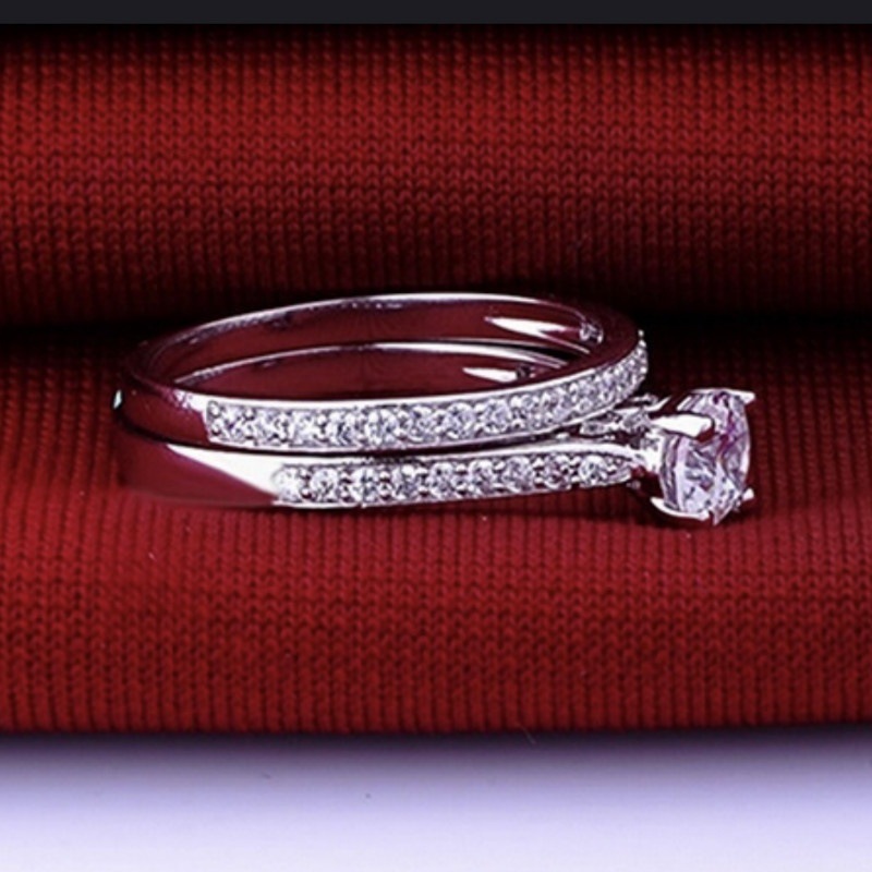 Jianjie transfronterizo nuevo cuadrado blanco ópalo antiguo anillo de plata europeo y americano nupcial joyería de la boda de las mujeres