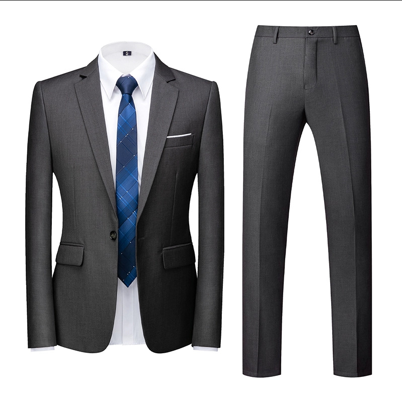 Traje traje de los hombres primavera nuevo traje de negocios de color sólido delgado coreano casual traje de dos piezas