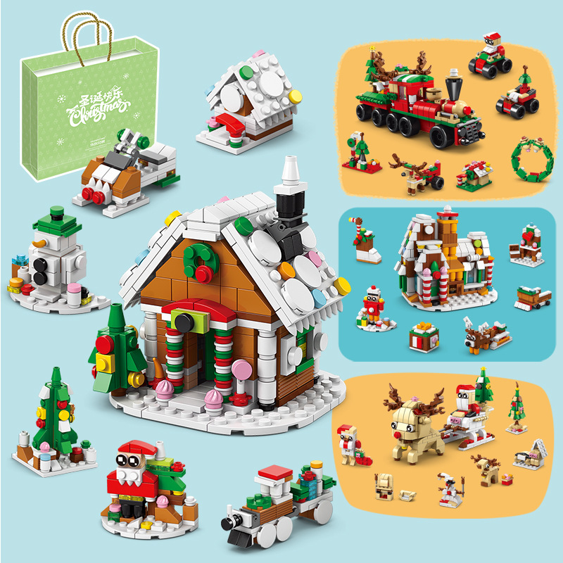 Lele árbol de Navidad bloques construcción compatible con pequeñas partículas alta montado rompecabezas coche juguetes niños y niñas Santa Claus regalos