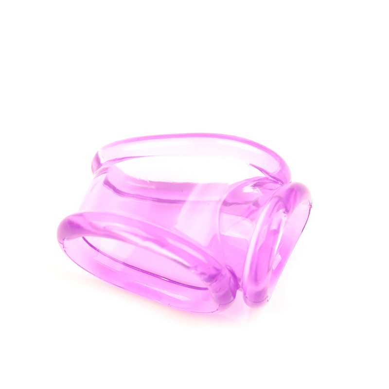 Soft TPE Penis Ring with Triple Lock Design, Elastic Egg-Shaped Delay Ring, Black — detail image 3