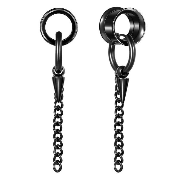 2 Pieces of Stainless Steel Pendant Earrings, 6mm to 20mm Ear Hole Expanders, Piercing Body Jewelry