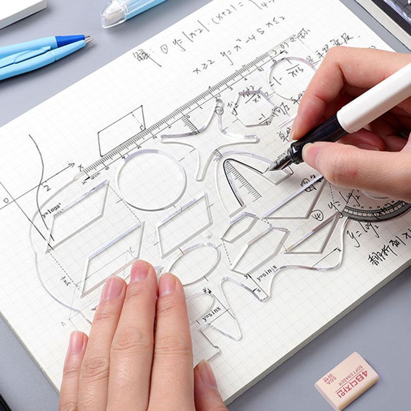Multifunctional ruler function ruler geometric figure high school mathematics primary and secondary school students drawing template ruler drawing geometry ruler