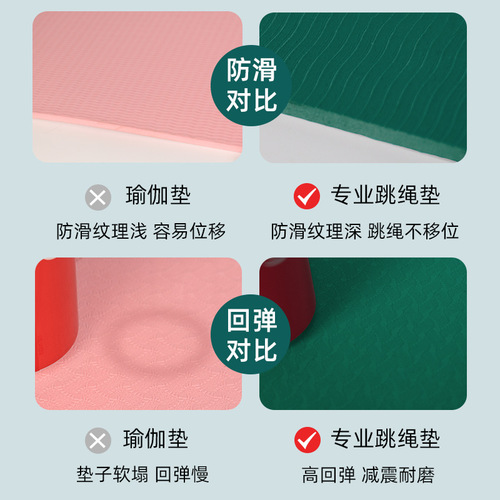 Jump rope shock-absorbing mat, soundproof, shock-proof, thickened, non-slip, silent, indoor fitness yoga mat, floor mat for home use