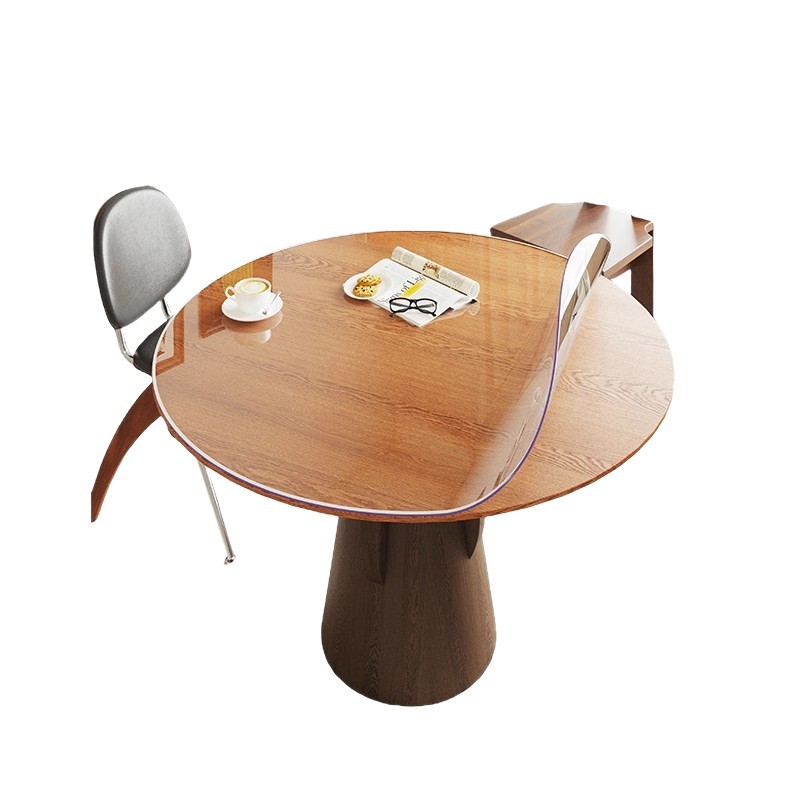 Pvc mesa redonda gran mesa redonda almohadilla de mesa de vidrio blando transparente almohadilla de mesa de cristal impermeable mesa de comedor sin lavado