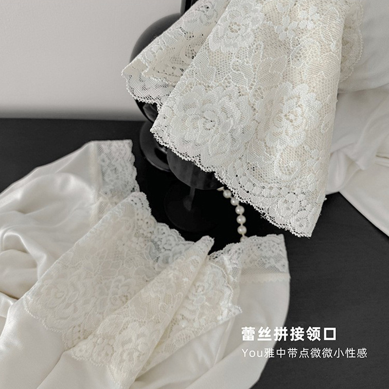 Lace fitted keep warm underwear, comfortable set