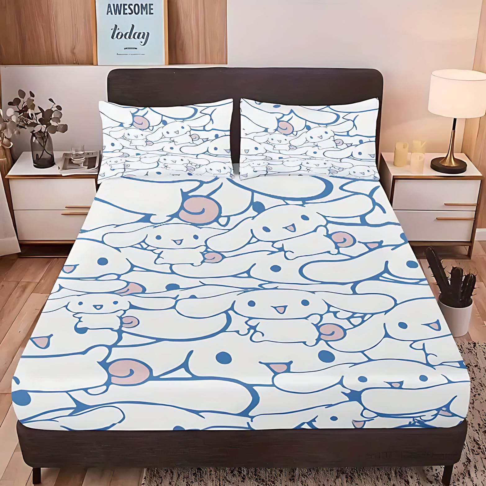 TEMU / JIT Cute Sanrio Jade Gui Dog 3D impresión digital cama Kashi almohada cubierta de ropa de cama
