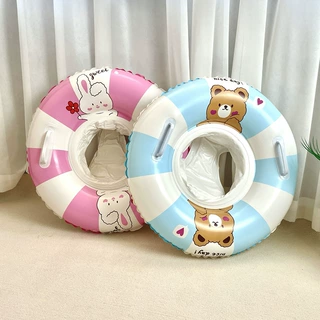 INS复古儿童座圈婴幼儿宝宝坐圈丹麦海绵底裤兜加厚款游泳圈