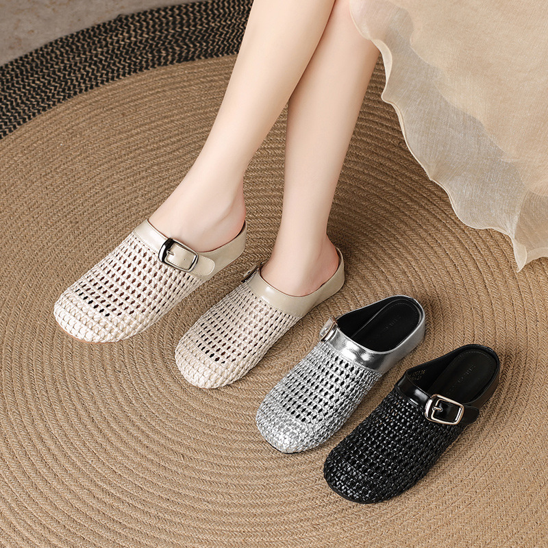 Zhr Outdoor Mule Slippers for Women 2025 New Breathable Height-Increasing Sandals for Women Closed-Toe Half Slippers for Outdoor Wear Zhr Outdoor Mule Slippers for Women 2025 New Breathable Height-Increasing Sandals for Women Closed-Toe Half Slippers for Outdoor Wear