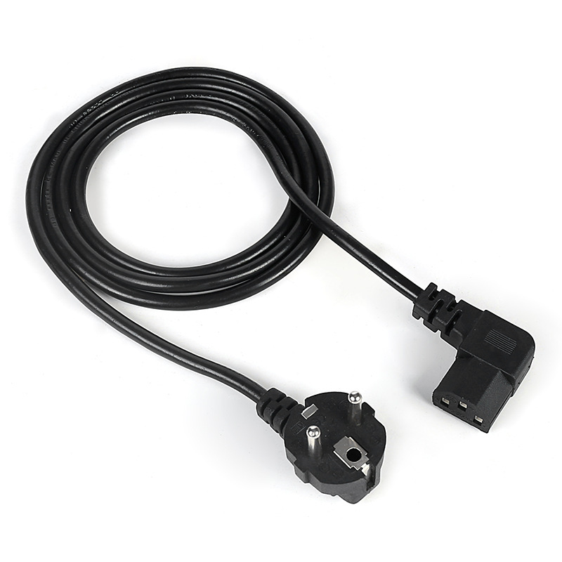 Cable de alimentación de codo final de la norma europea de comercio exterior Cable de alimentación de ángulo recto tipo L Cable de alimentación de 1,5 metros
