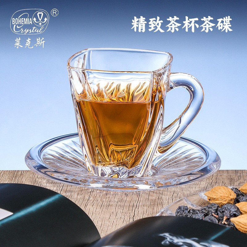 Importación Checa Crystalex Taza de cristal Taza de menú Taza de platos Set Caja de regalo de mudanza Regalos de negocios Set image 3