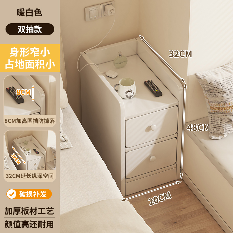 Tablero de cabezal de cama simple moderno ultra estrecho gabinete de hendidura pequeño simple estante armario lateral armario de almacenamiento para habitaciones de alquiler image 12