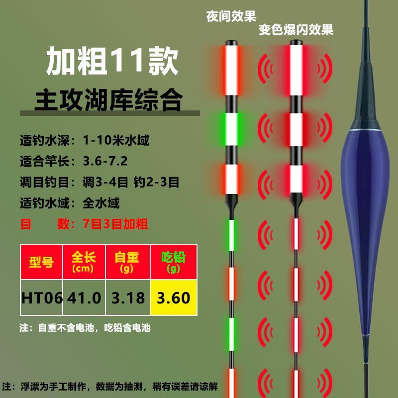 高感度バイトフック、色が変わる、点滅する、発光、目を引く、太字のフナと鯉のフロート、昼夜兼用の電子発光魚フロート|undefined