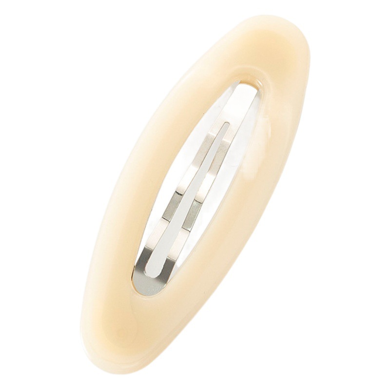 Jelly-Colored Oval-Shaped Trendy Bb Hair Clip, Instagram-Style Acrylic High-End Hair Clip, Side Clip for Women's Bangs