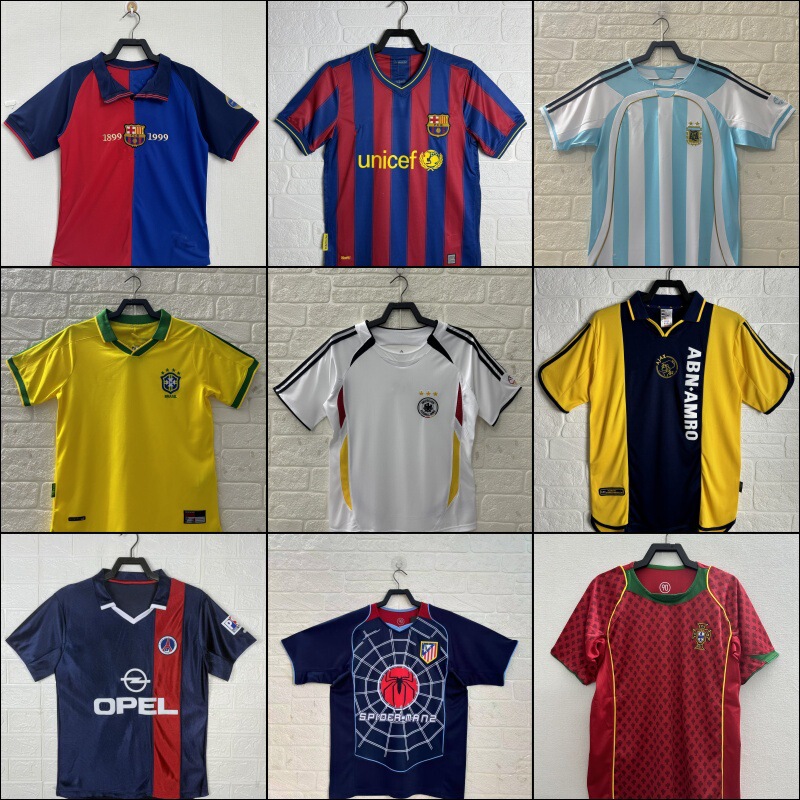 Retro Barcelona Football Jersey National Team Home and Away Brazil 1213 Santos Home and Away Can Be Printed with Numbers for Drop Shipping